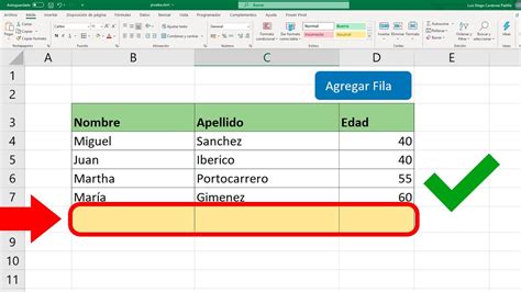 3 formas de insertar filas en Excel usando un atajo en una PC